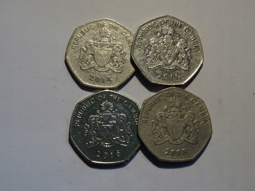 4 monety Gambia ciekawy mix -C099