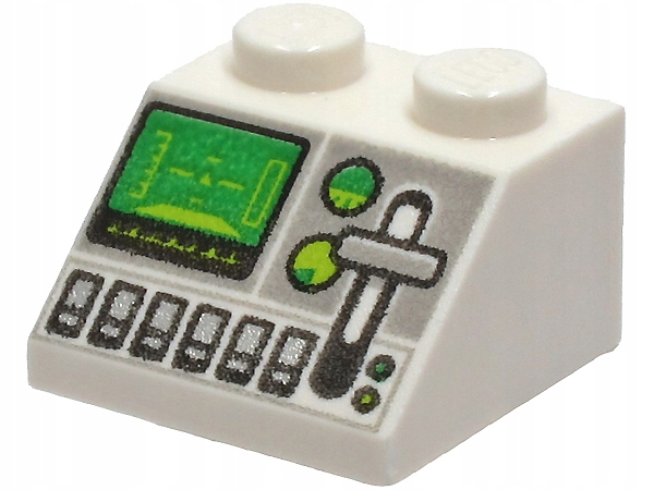 LEGO 3039pb143 Biały 6329582 Skos, Zdobiony 1 szt NOWY