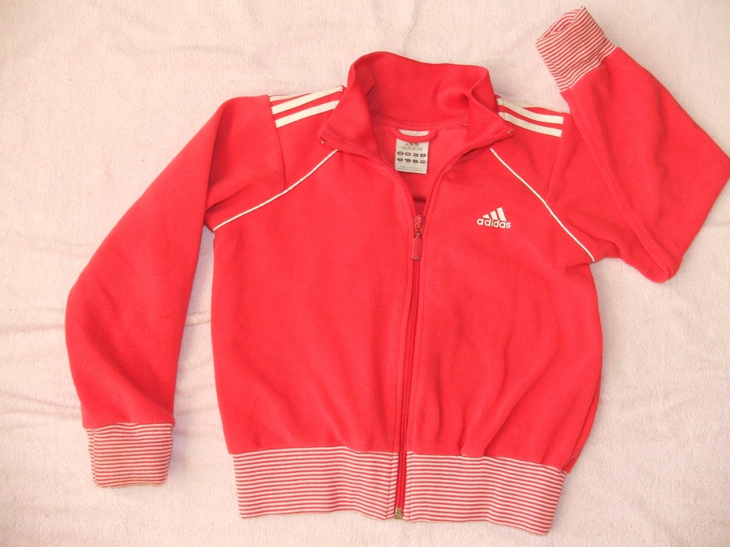 ADIDAS bluza różowa polar 128, wyprzedaż