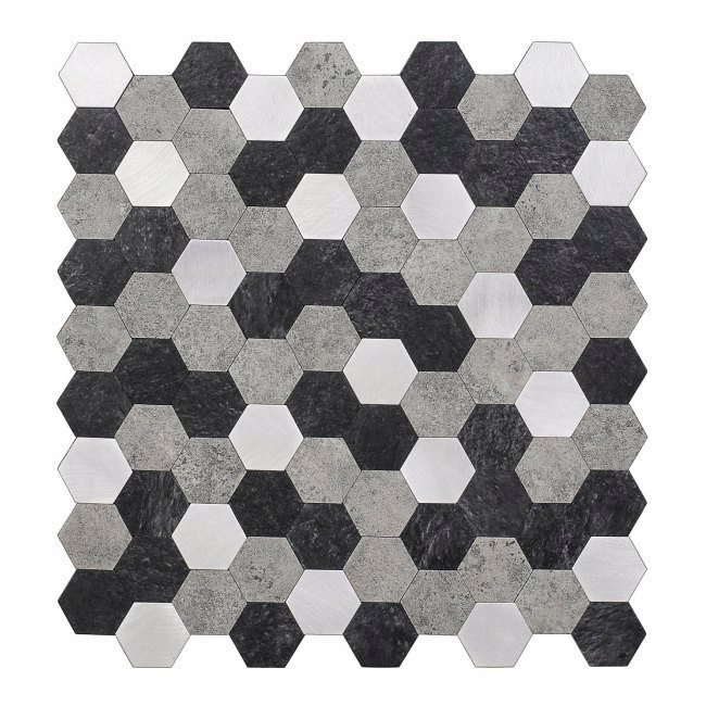 Naklejka dekoracyjna kompozytowa grey hexagones
