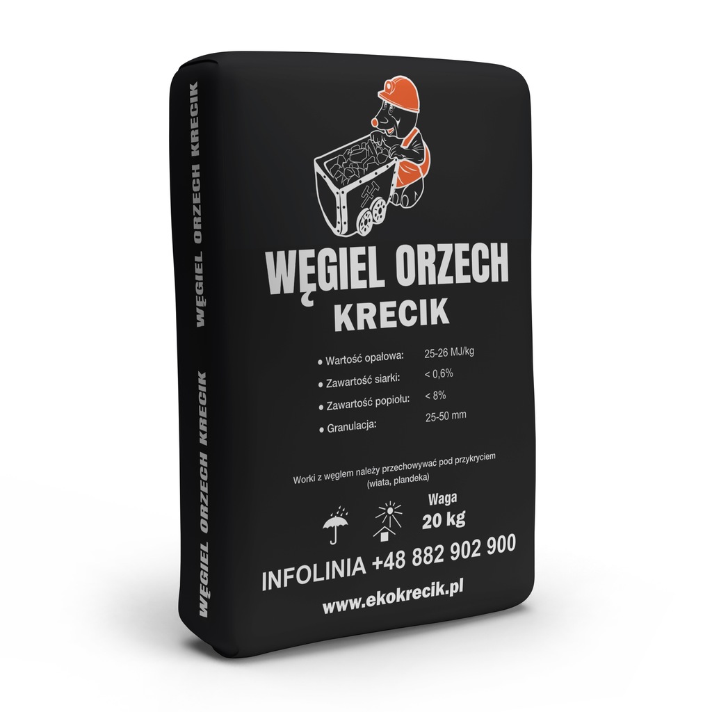 Węgiel Orzech Krecik 25-26 MJ/kg (1 tona)