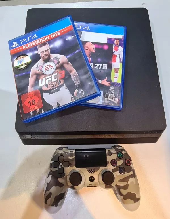 KONSOLA PS4 500GB + ZASILACZ+ DWIE GRY