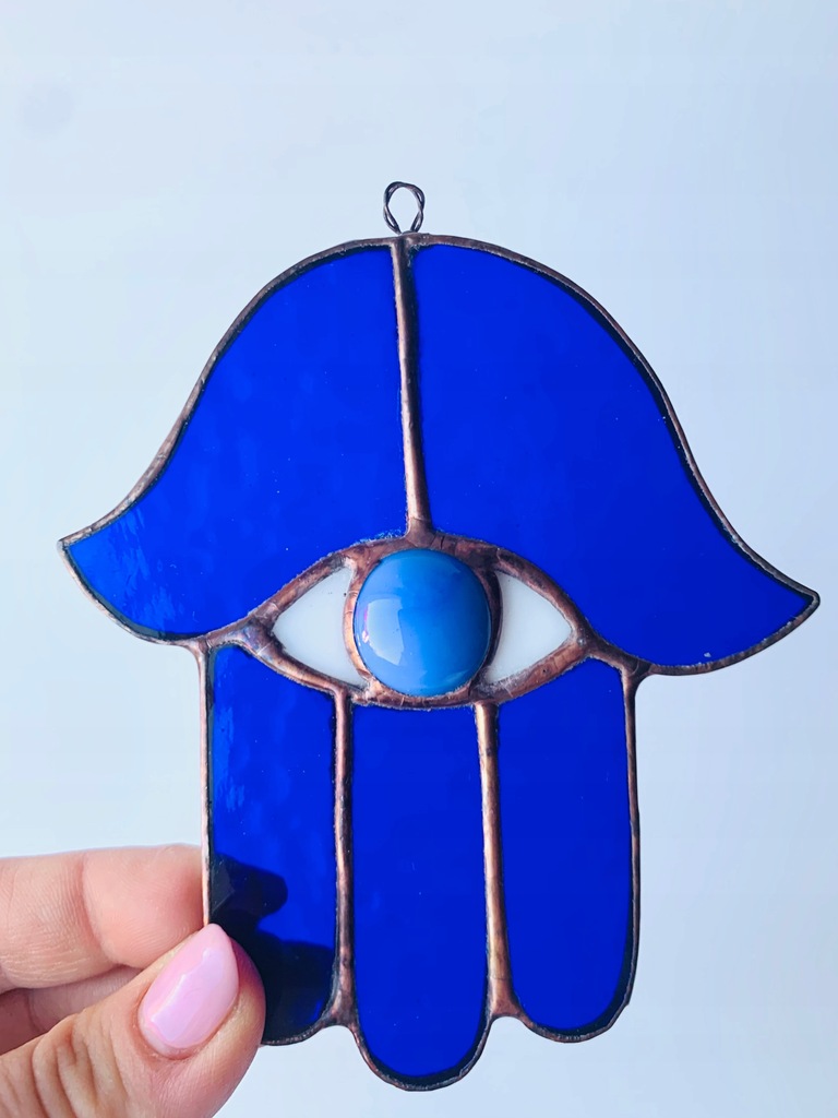 Ręka fatimy hamsa witraż na szczęście amulet