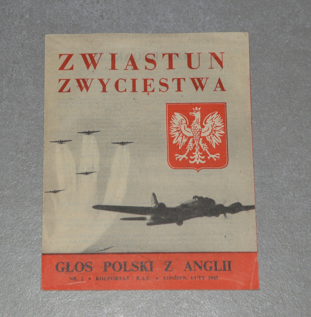 Broszura Anglia 1943 Zwiastun Zwycięstwa RAF Głos Polski z Anglii