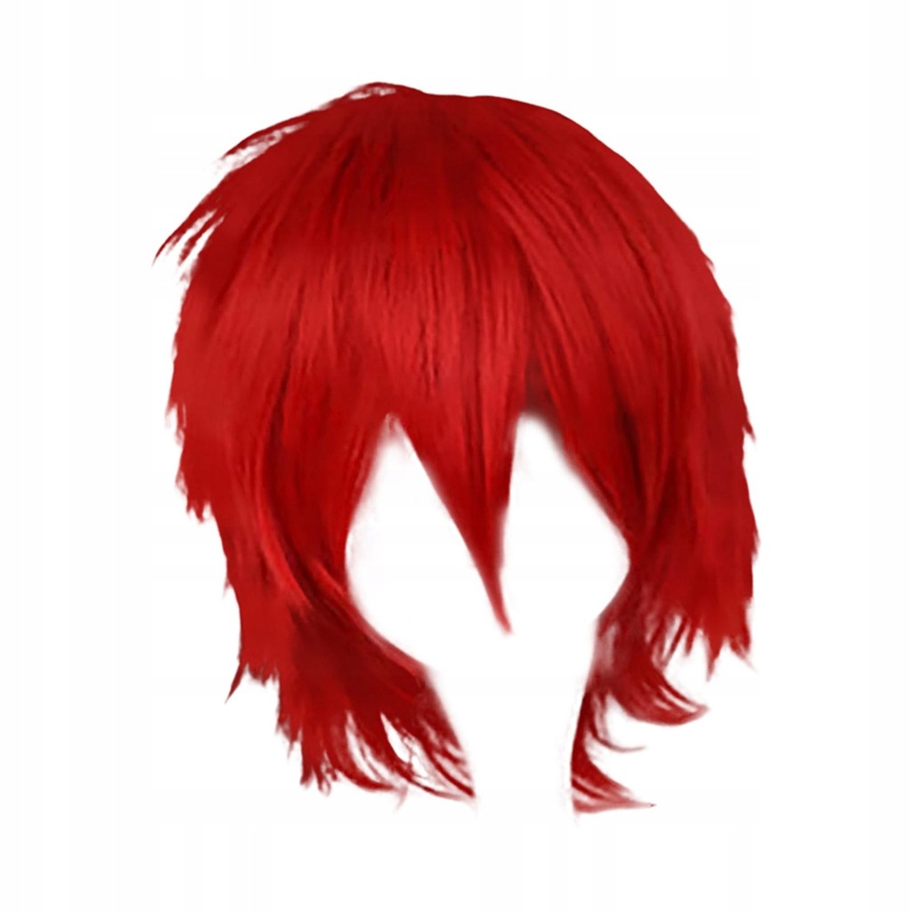 Cosplay Short Wig, Layered Anime Basic Heat Red