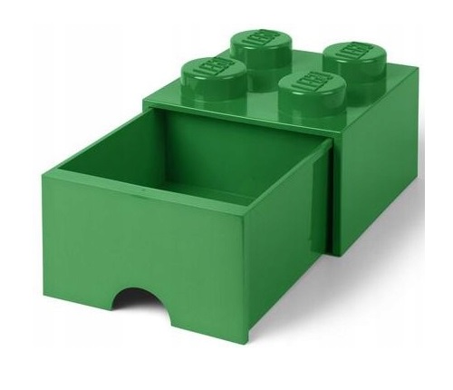 LEGO POJEMNIK Z SZUFLADĄ KLOCEK 4 ZIELONY 25 cm