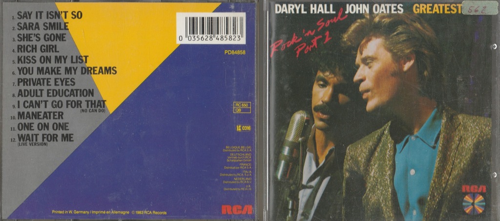 Płyta CD Daryl Hall, John Oates - Greatest Hits 1984 I Wydanie ___________