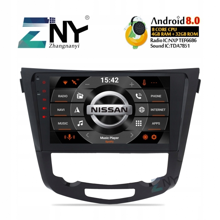 NISSAN Qashqai RADIO NAWIGACJA Android 8 4GB WWA