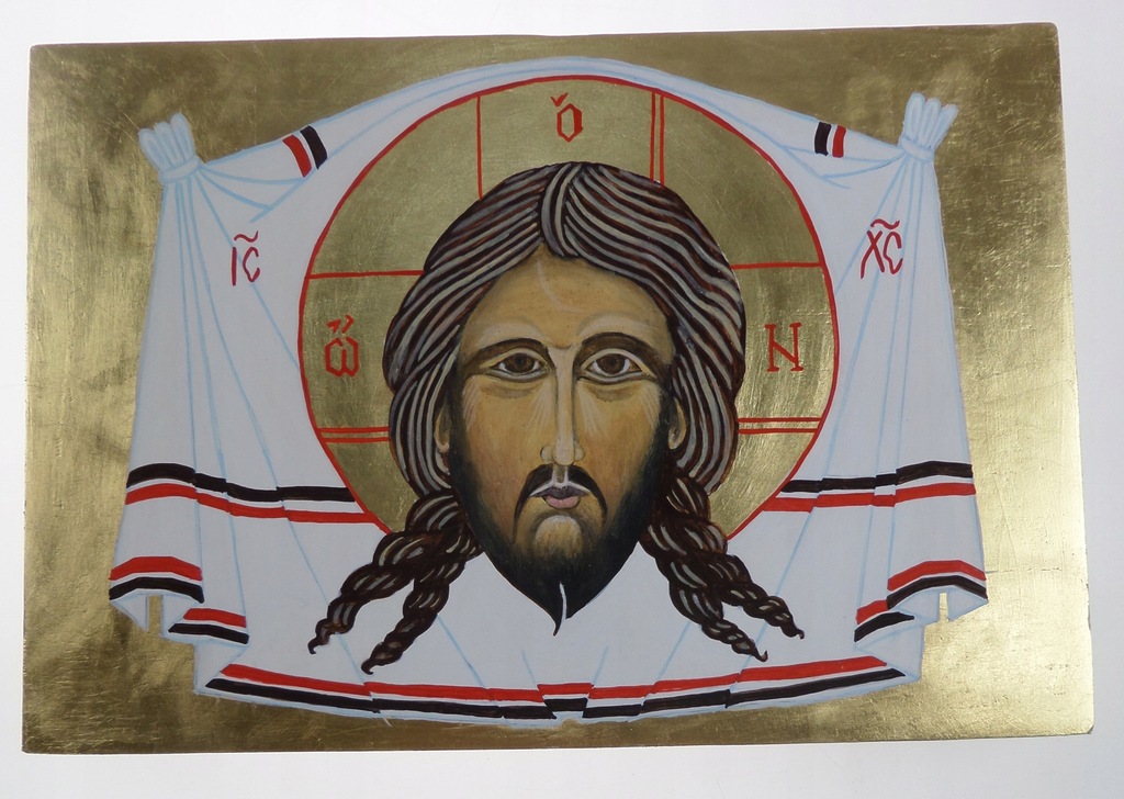 Mandylion ikona na desce - 11125463023 - oficjalne archiwum Allegro