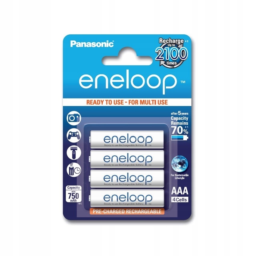 PANASONIC ENELOOP AAA 750 mAh 2100 CYKLI 4SZT