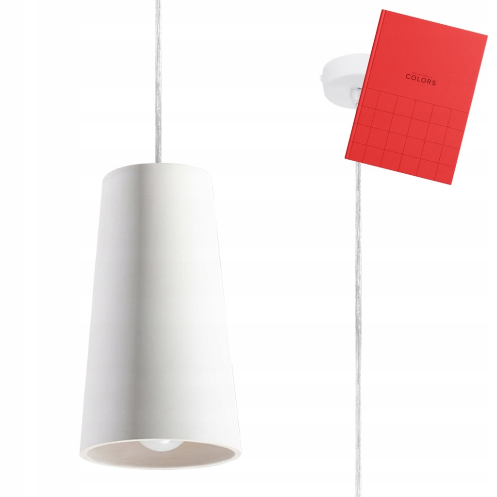 Lampa wisząca tuba biała ceramiczna 1P SOLLUX GULCAN + notes