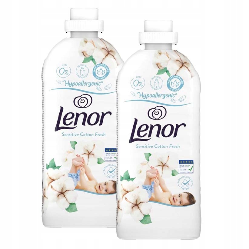 LENOR SENSITIVE HIPOALERGICZNY PŁYN DO ZMIĘKCZANIA TKANIN 1,2L 48p 2 Sztuki