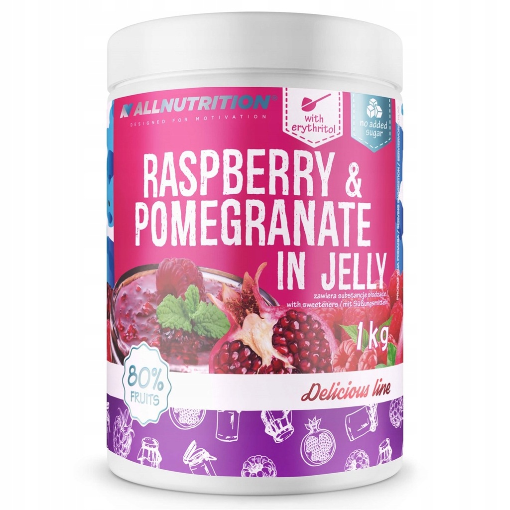 FRULOVE IN JELLY RASPBERRY & POMEGRANATE 1000G 1KG smak MALINA - GRANAT FIT