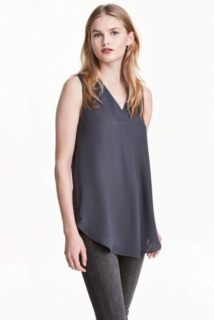 P0D167 H&M__MJ9 ZWIEWNA BLUZKA V-NECK__S