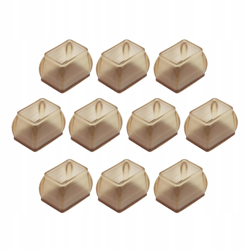 10x Chair Leg Covers Floor Protectors Table Feet Caps Rectangle L Brown