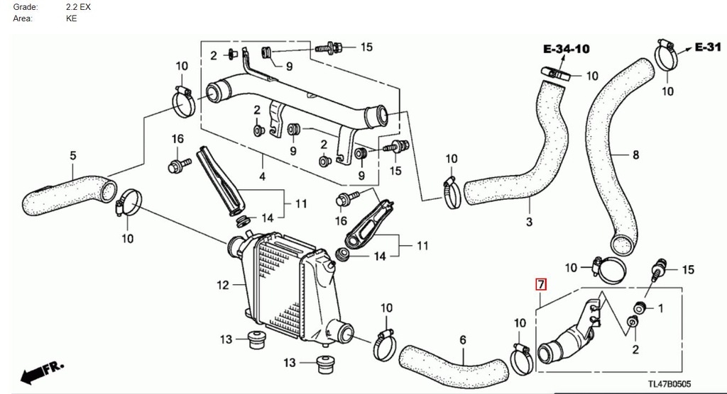 HONDA ACCORD VIII 2.2 iDTEC RURA INTERCOOLER 08^ 7571974829