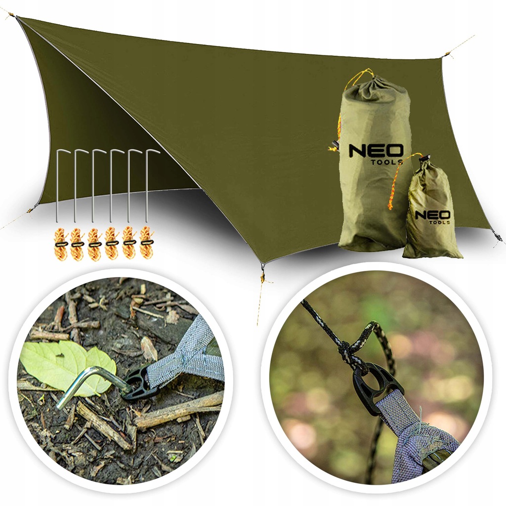 Tarp wodoodporny płachta MOCNY namiot survival NEO 12096850312