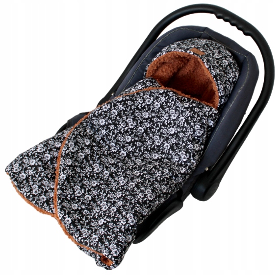 Kocyk otulacz do fotelika nosidełka wózka zimowy z BARANKIEM LILO RUDY