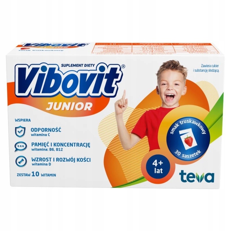 Vibovit Junior, o smaku truskawkowym, 30 sasz.