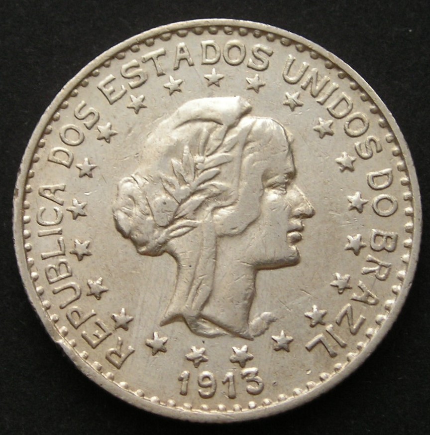 Brazylia 1000 reis 1913 - srebro