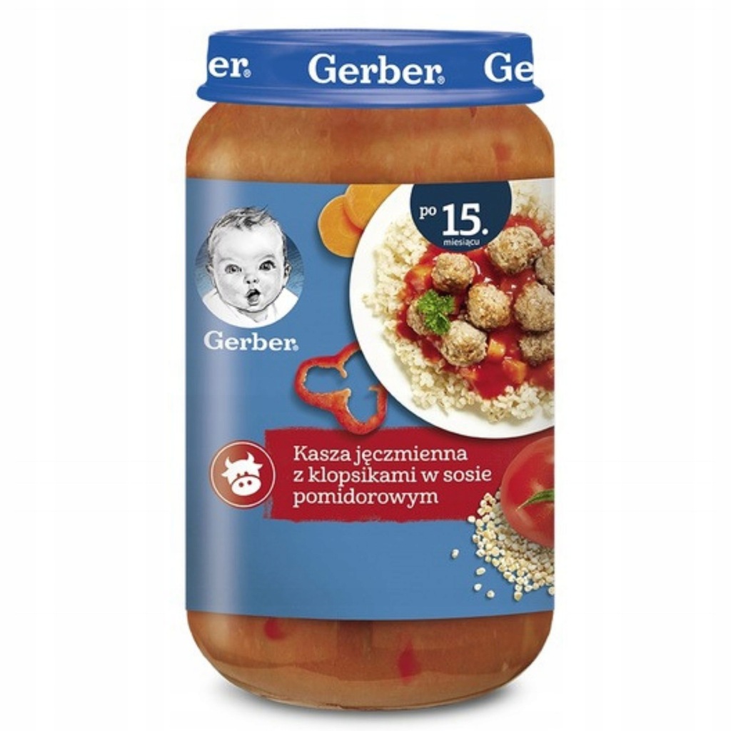 Gerber kasza jęczmienna z klopsikami w sosie pomidorowym po 15 m-cu 250 g