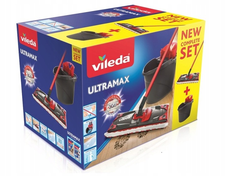 NIEKOMPLETNY Wiadro i mop płaski Vileda Ultramax FG2-120