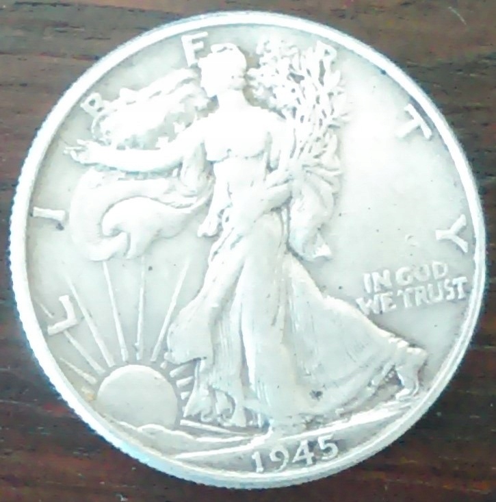 1/2 dolara half dollar USA 1945'