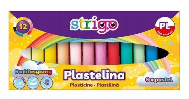 PLASTELINA 6 KOLORÓW + 6 PASTELOWYCH STRIGO