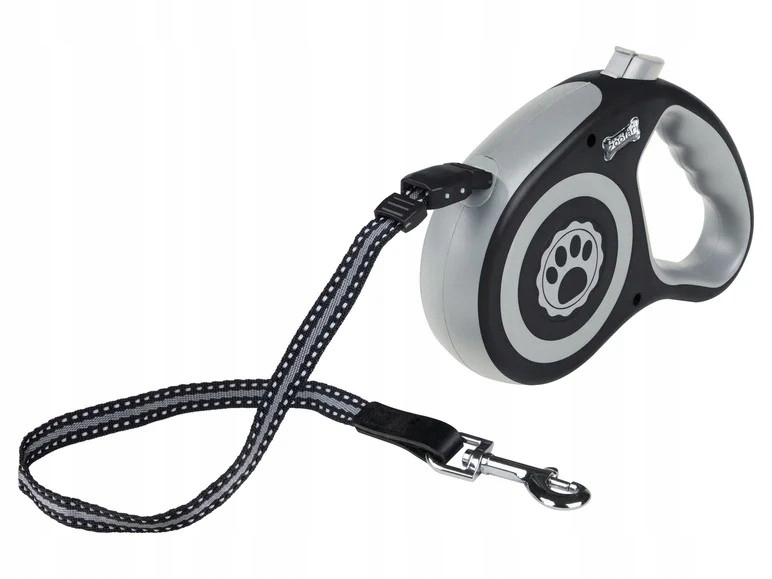 ZOOFARI SMYCZ WYSUWANA, Z MECHANIZMEM POWROTU CZARNA 5 M DO 20 KG TAŚMA