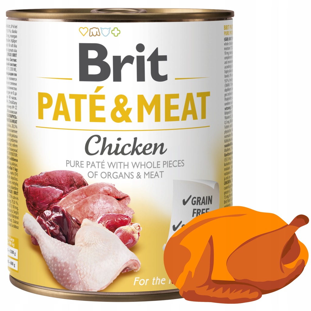 Karma Mokra Dla Psa Brit Pate & Meat Kurczak 24 x 800g Chicken