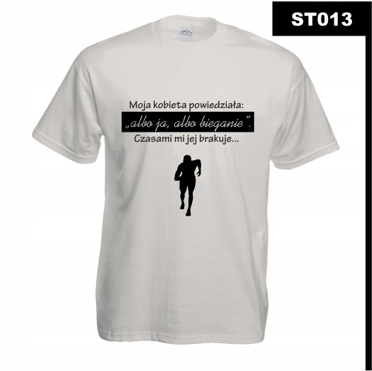 Koszulka z nadrukiem SPORT DO BIEGANIA ST013M BM