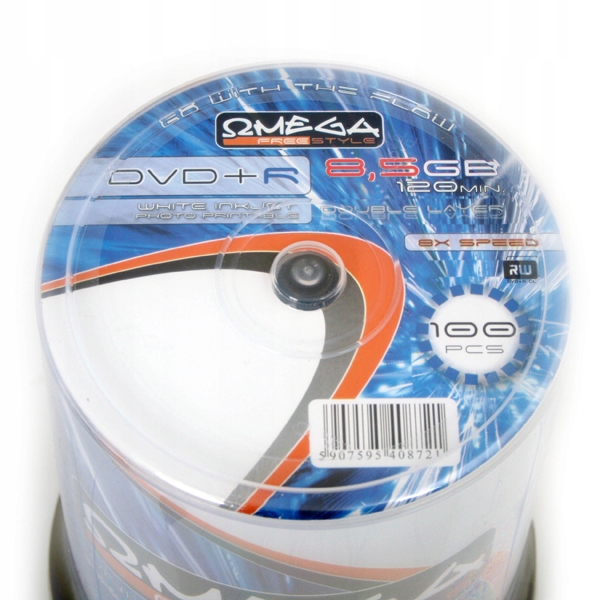 Omega DVD+R 8,5GB 8X DOUBLE LAYER PRINT CAKE*100