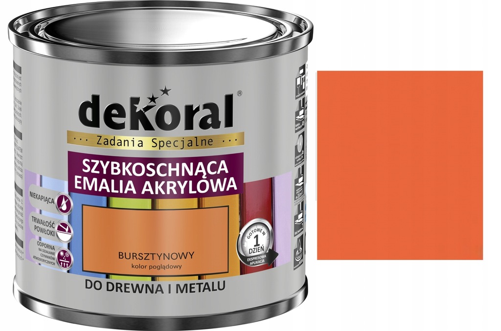 DEKORAL Emalia Akrylowa AKRYLUX 0,5l bursztynowy