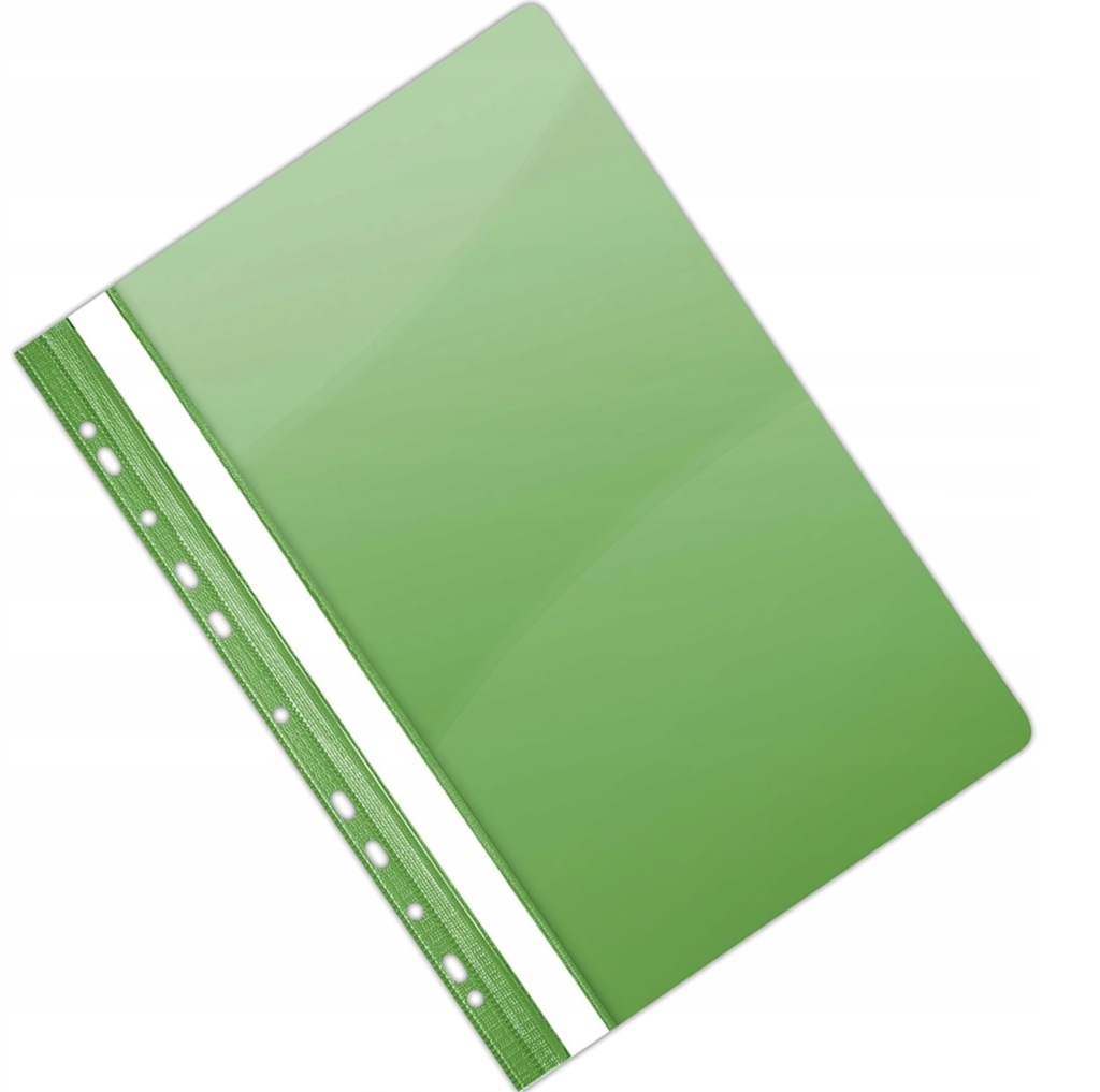 Skoroszyt PVC A4 twardy wpinany zielony 10szt