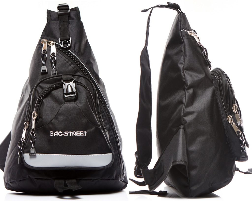 PLECAK NA JEDNO RAMIĘ CZARNY SPORTOWY MĘSKI DAMSKI - 6848927101