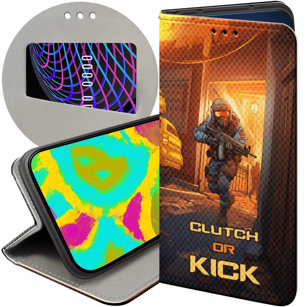 ETUI Z KLAPKĄ DO HUAWEI Y6P WZORY CS GO COUNTER-STRIKE FUTERAŁ POKROWIEC