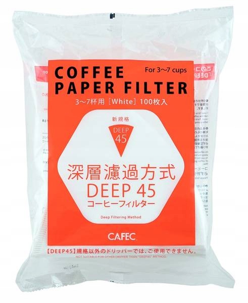 Filtr papier CAFEC stożek DEEP 45 biały 3-7 100szt