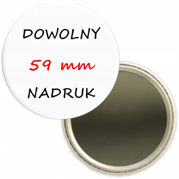 LUSTERKO REKLAMOWE z dowolnym nadrukiem zdjęcie LOGO FIRMY REKLAMA - 59 mm