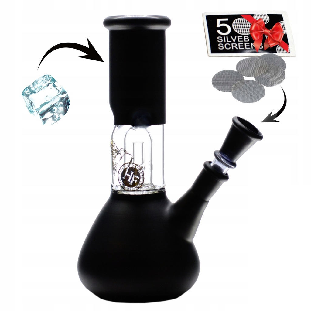 Bongo Szklane Czarne Novia 20cm fajka wodna