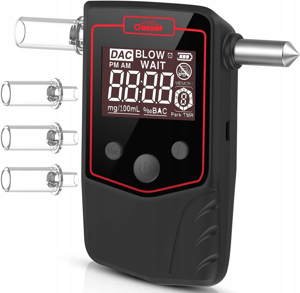 Alkomat Półprzewodnikowy Pamięć Pomiarów + ustniki