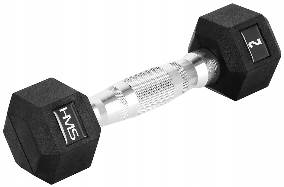 HANTLA SZTANGIELKA GUMOWANA SZEŚCIOKĄTNA SOLIDNA TRENINGOWA WYTRZYMAŁA 2KG