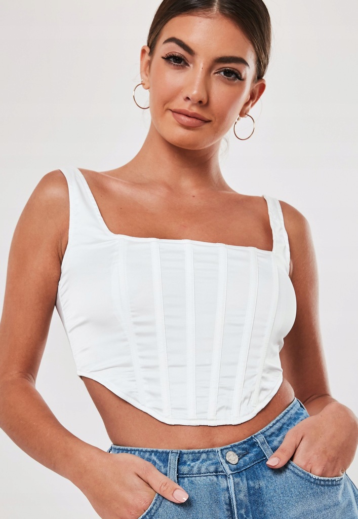 P7U042 MISSGUIDED__MF6 KRÓTKI GORSETOWY TOP__S