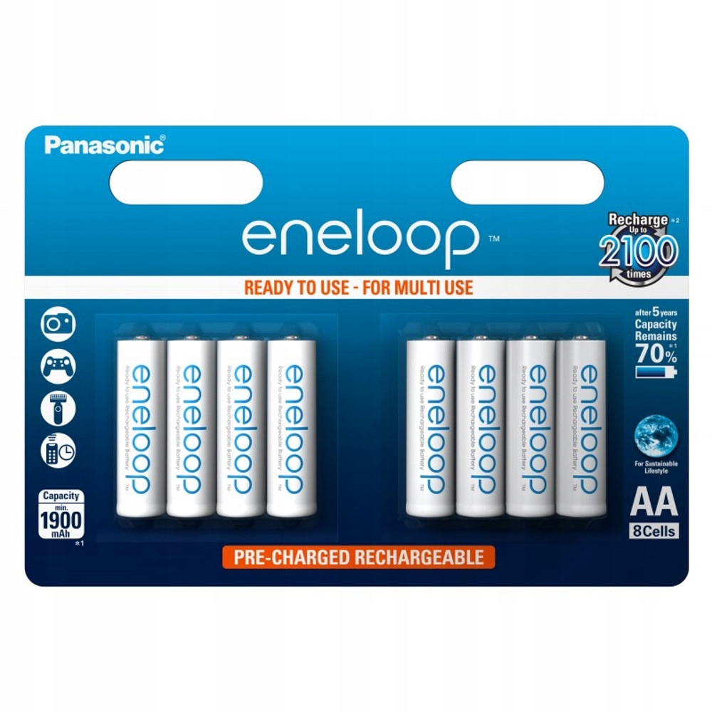 Panasonic Eneloop R6/AA 1900mAh akumulator 8 szt