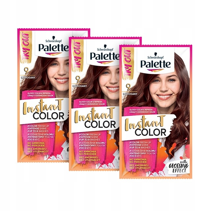Palette Szampon Koloryzujący 09 Mahoń 8 myć x 3