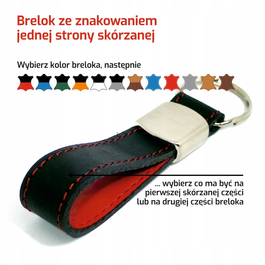 Skórzany brelok z grawerem 1 strony skórzanej