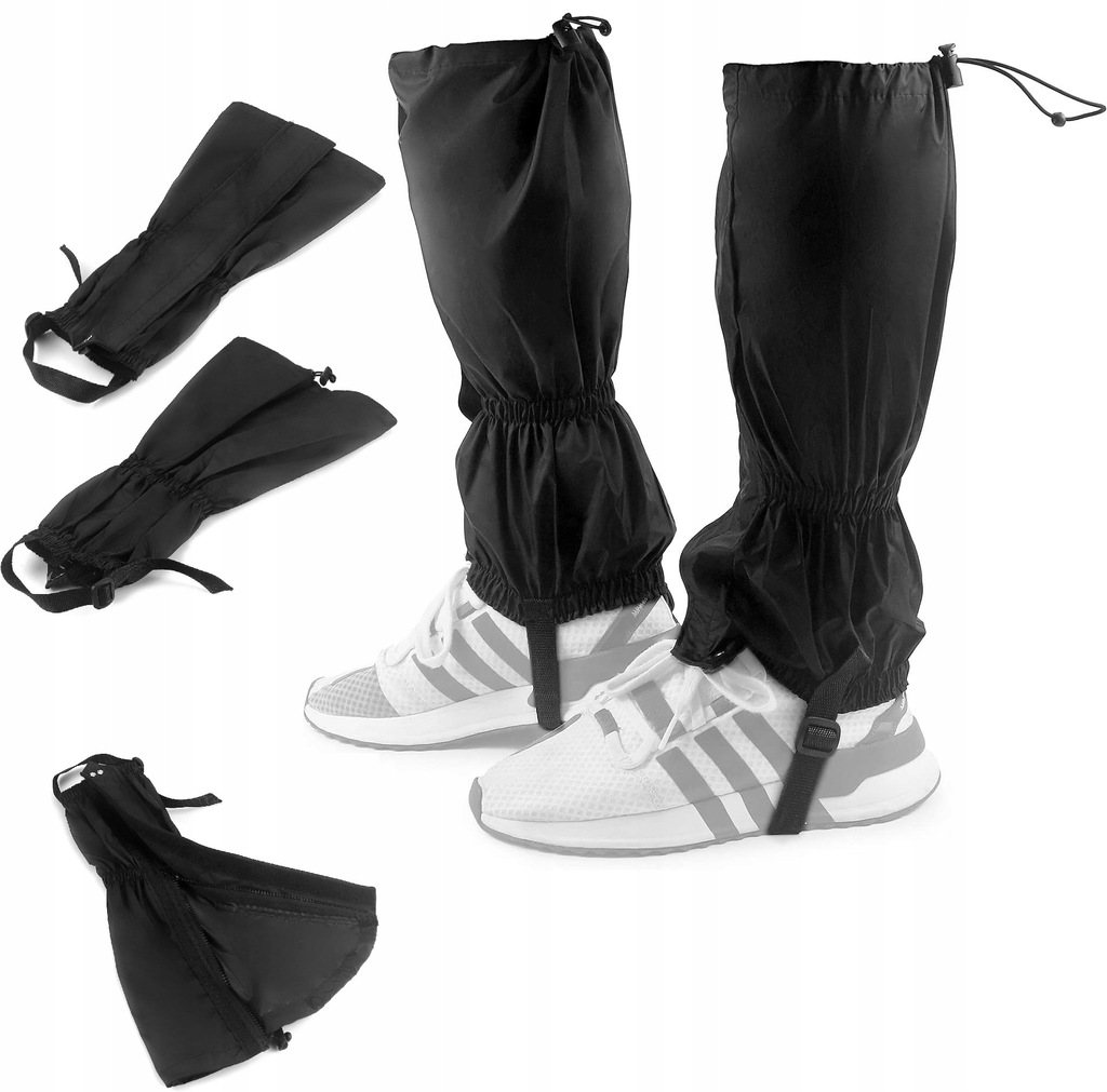 REGULOWANE WODOODPORNE STUPTUTY OCHRONA OD BŁOTA NOGAWKI BUTY KEMPING LAS