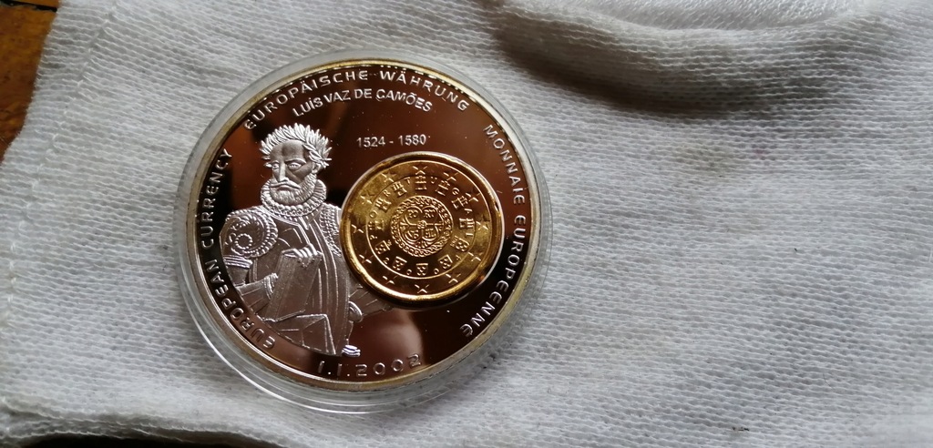 Portugalia Medal z Monetą Lustrzanka Mennicze