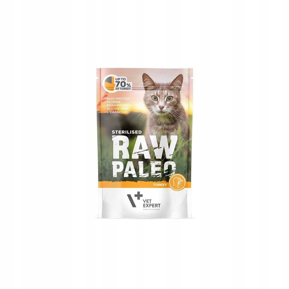 RAW PALEO Sterilised dla kotów indyk 100g 12szt