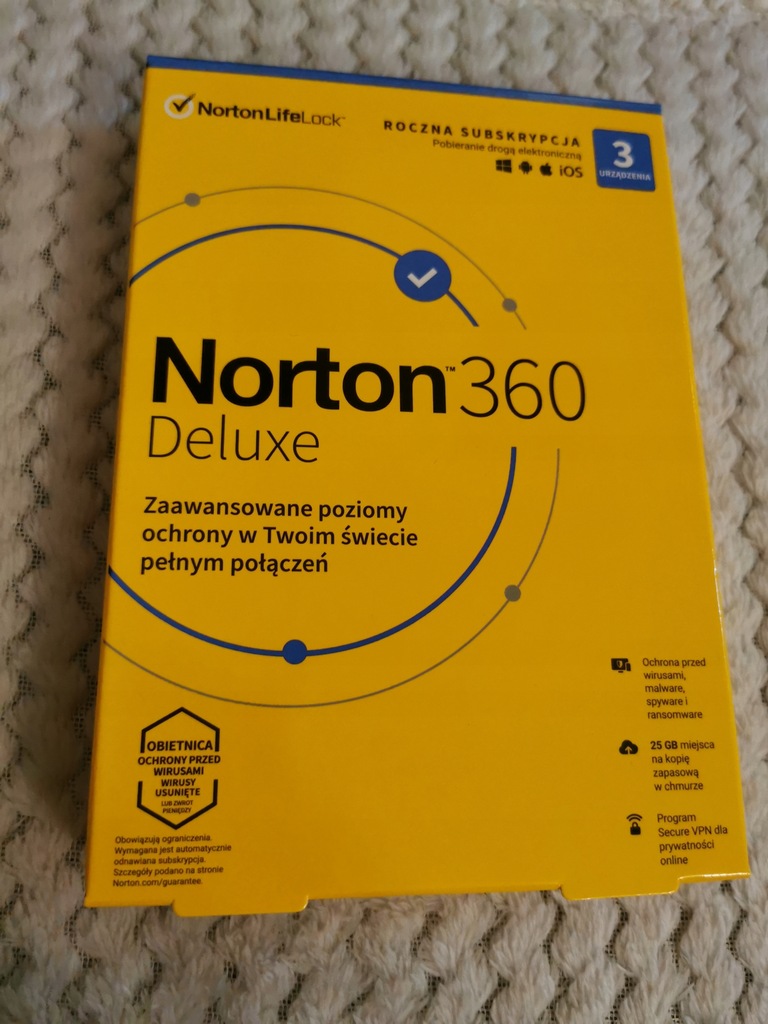 Norton 360 Delux 25GB VPN PL 3 st. 12 miesięcy BOX