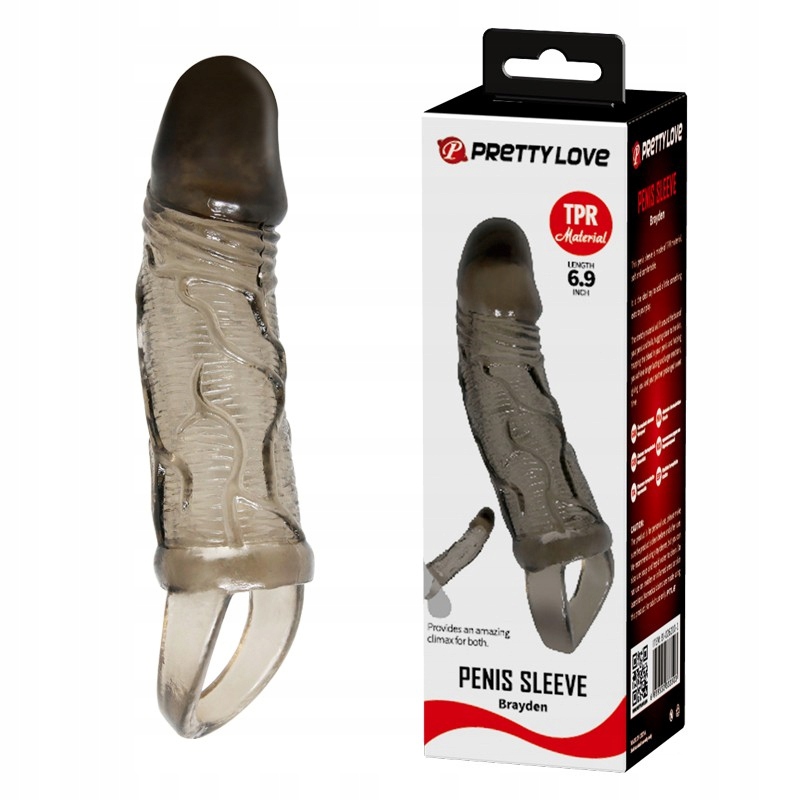 PRETTY LOVE - Brayden - Realistyczna przedłużka na penisa z opaską na jądra
